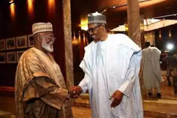 Photos Of President Buhari & Abdulsalami Abubakar At State House Today